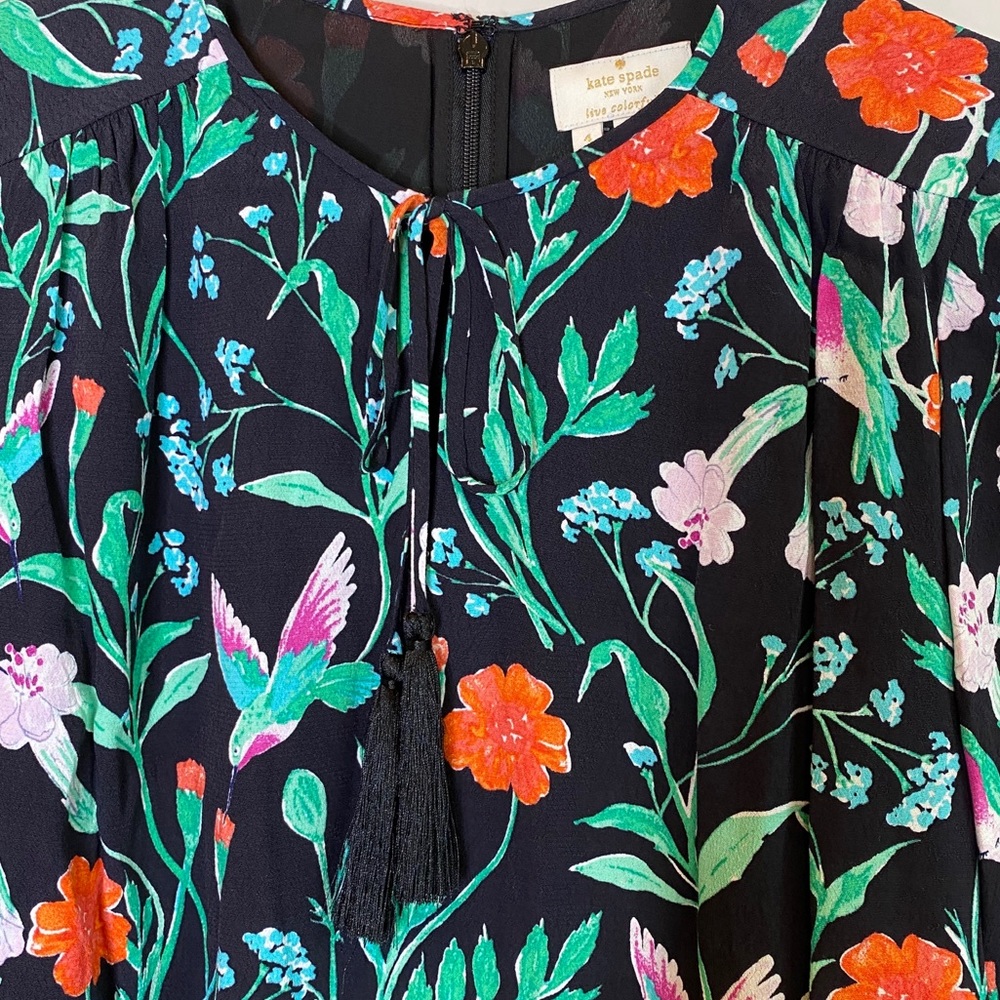 KATE SPADE Floral Jardin Crepe Romper Scenic Route - Picture 10 of 16